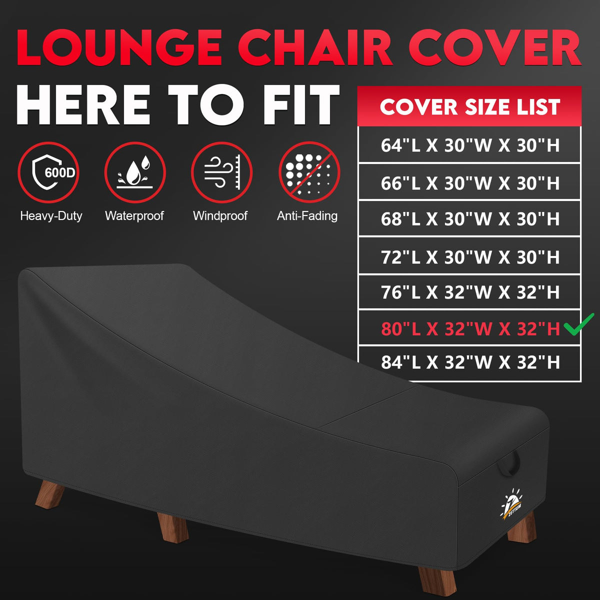 Zettum cover on chair demonstrates snug, secure protection against wind.