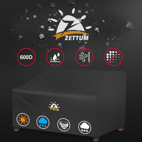Zettum buckle system securing outdoor sofa cover tightly