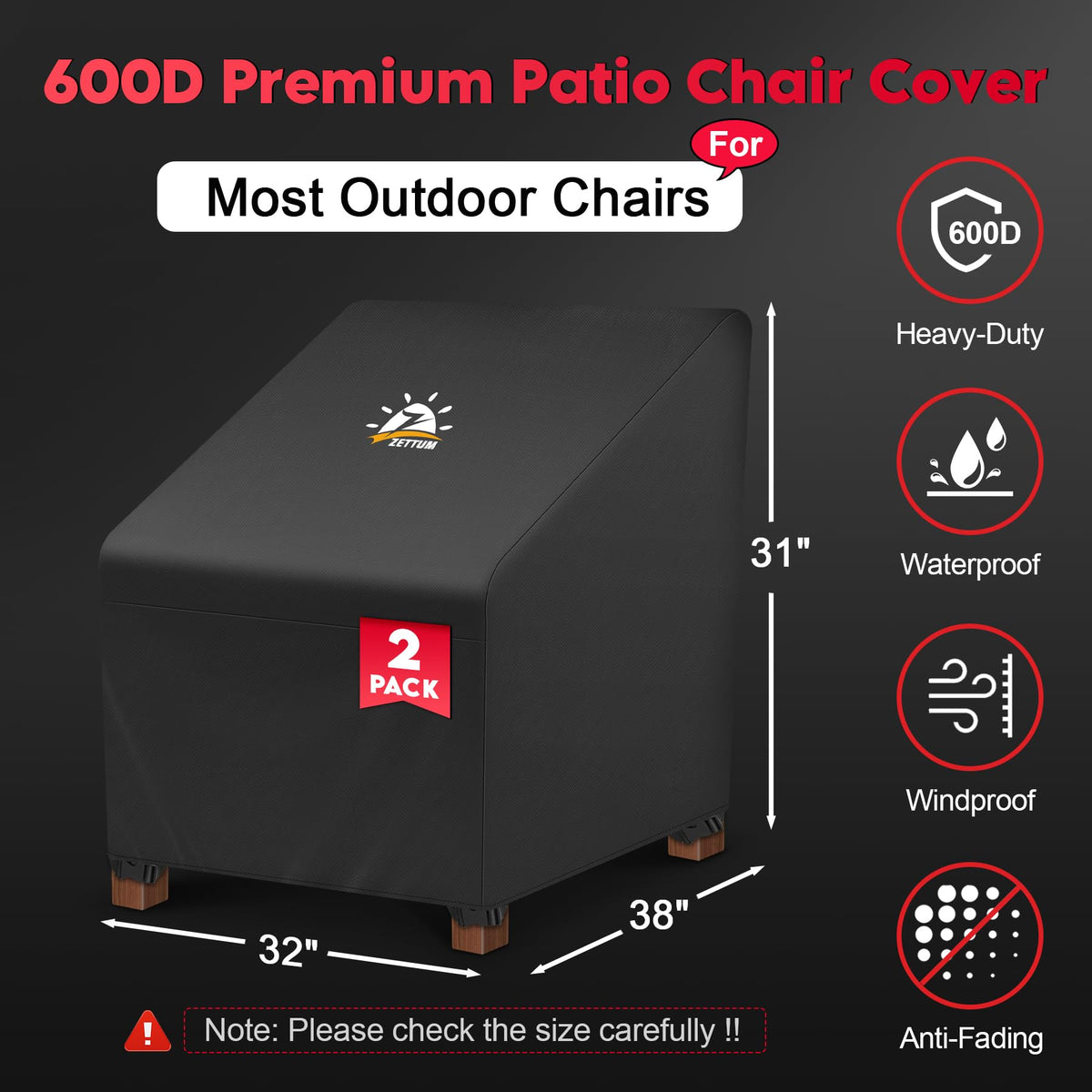 Zettum patio chair cover on chair protects wicker from sun