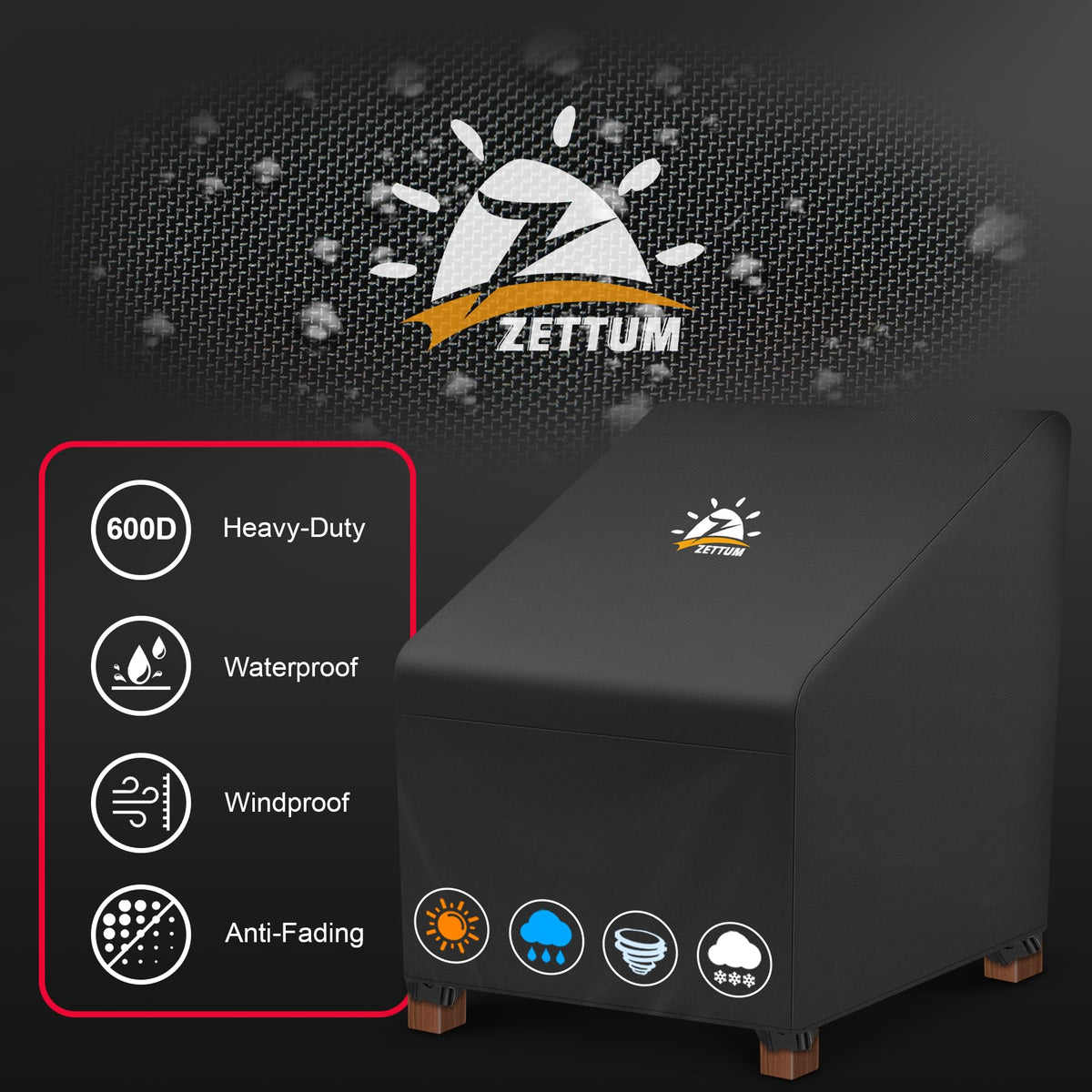 Zettum windproof buckles keep the chair cover secure