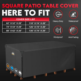 Zettum cover secured with windproof buckles on outdoor dining set