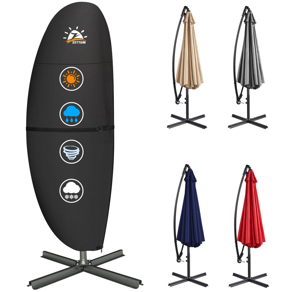 Zettum patio umbrella cover waterproof protects outdoor cantilever umbrellas from rain and sun.