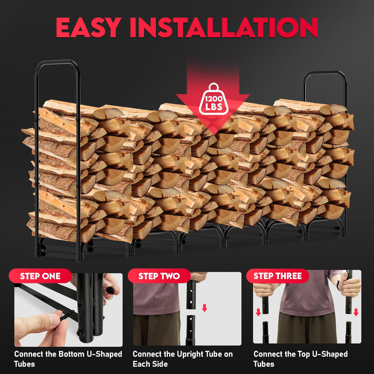 Zettum PU-coated Oxford cover on rack provides waterproof protection.