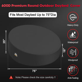 Zettum 600D round sofa cover waterproof with PU coating guards against rain