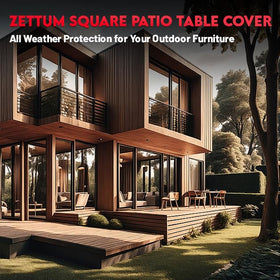 Zettum square cover fits up to 85 x 85 inches for many sets.