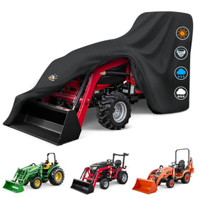 Zettum tractor cover showing waterproof protection against rain and dew