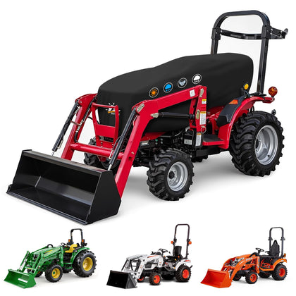 Zettum tractor cover front view protecting the seat and controls from sun and rain
