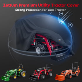 Zettum tractor cover demonstrating large coverage up to 189 inches