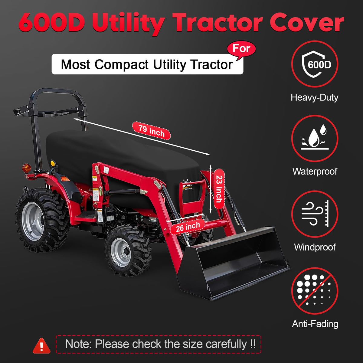 Zettum tractor cover seat-area protection keeps upholstery clean and dry