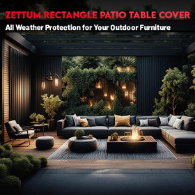 Zettum protects against debris and dew on outdoor dining areas.