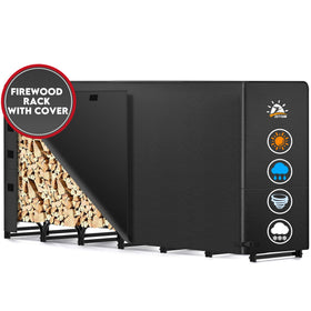 Zettum UV-resistant cover helps keep firewood dry through seasons.