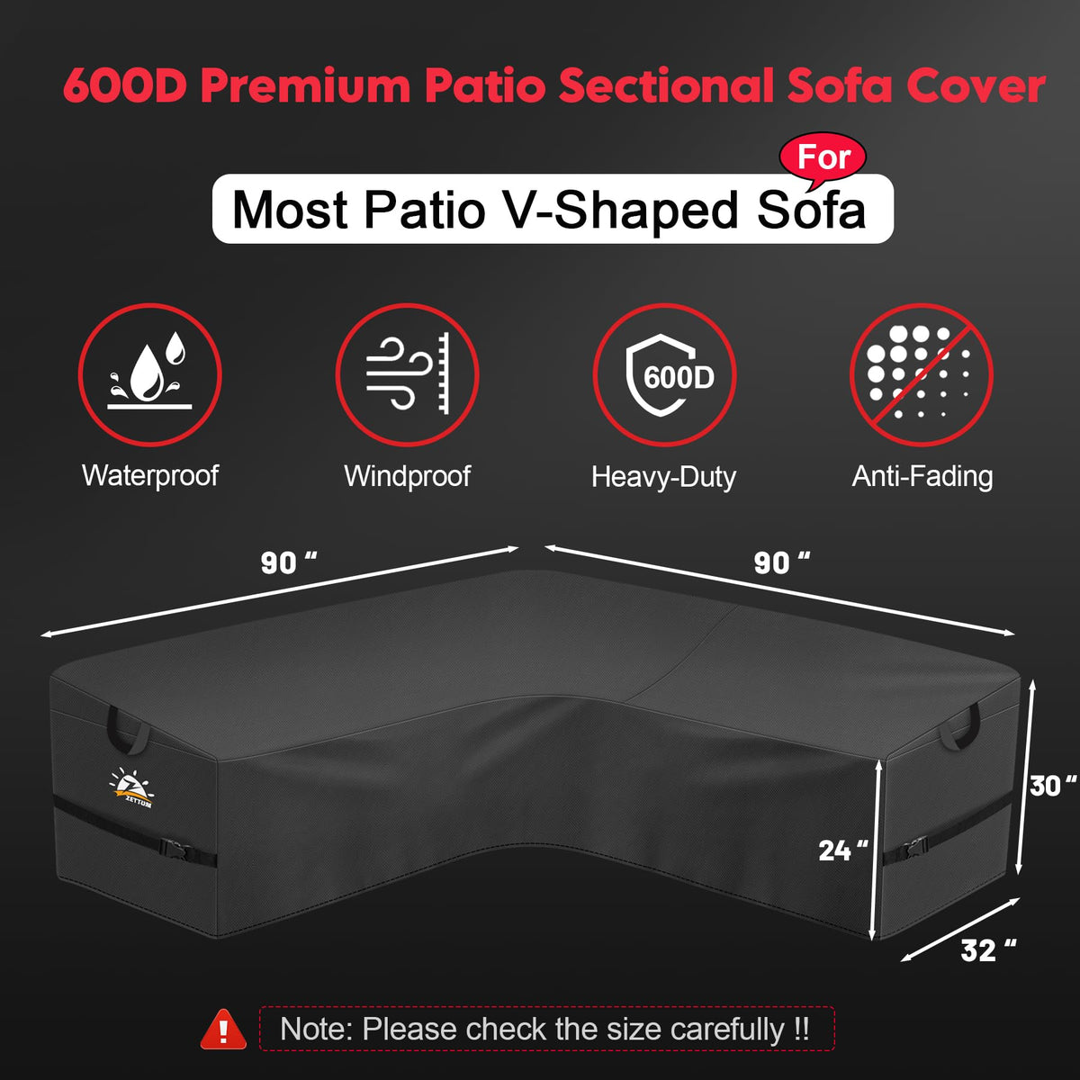 Zettum waterproof 600D oxford fabric closeup shows durable, weather-ready protection for outdoor sofas