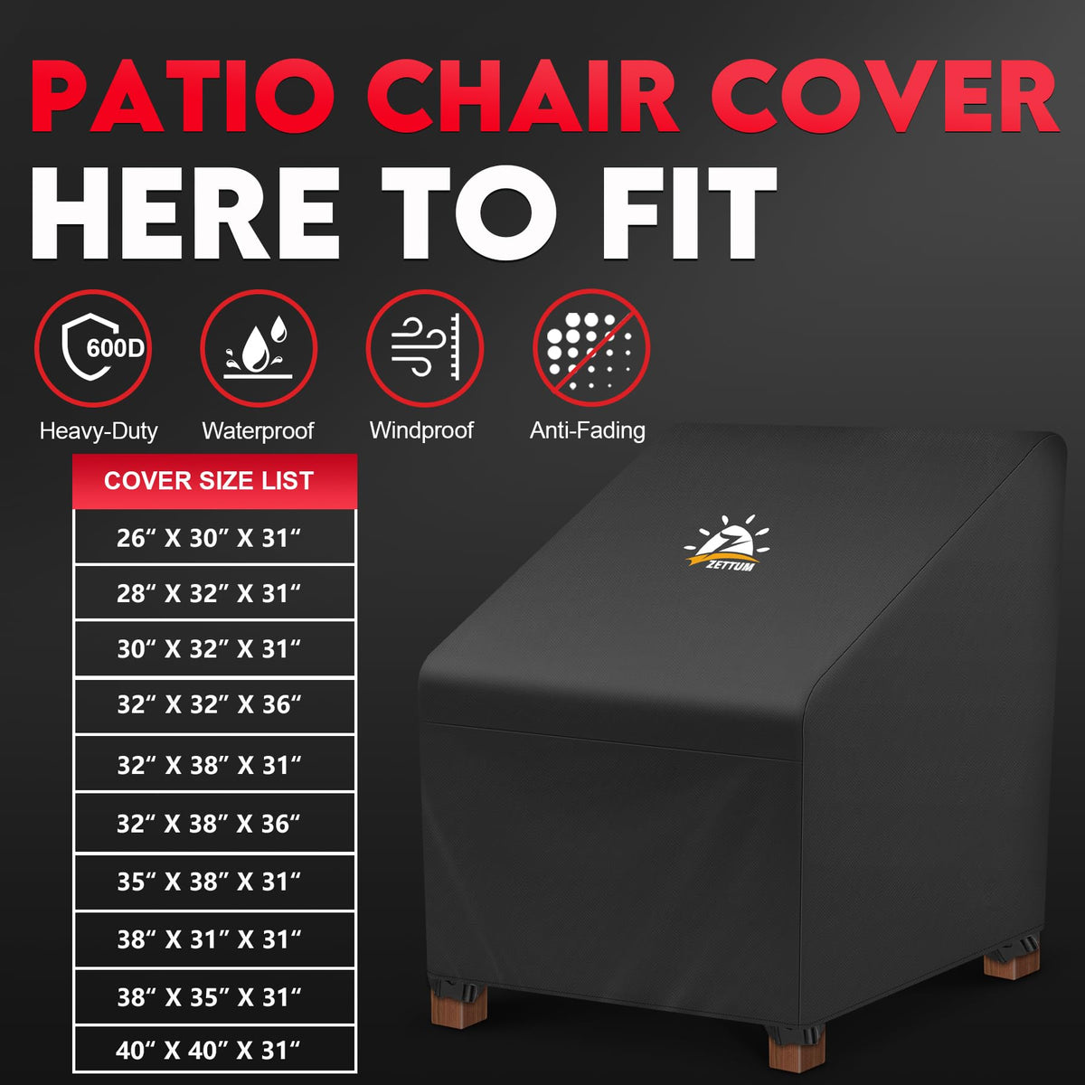 Zettum windproof buckle close-up securing the chair cover