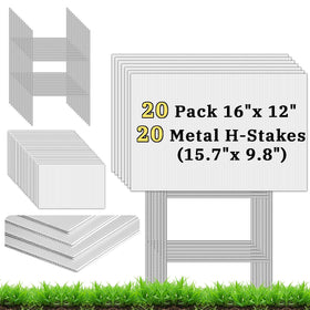 Zeumzwf blank yard sign 16x12 with corrugated plastic, weatherproof for outdoor use.