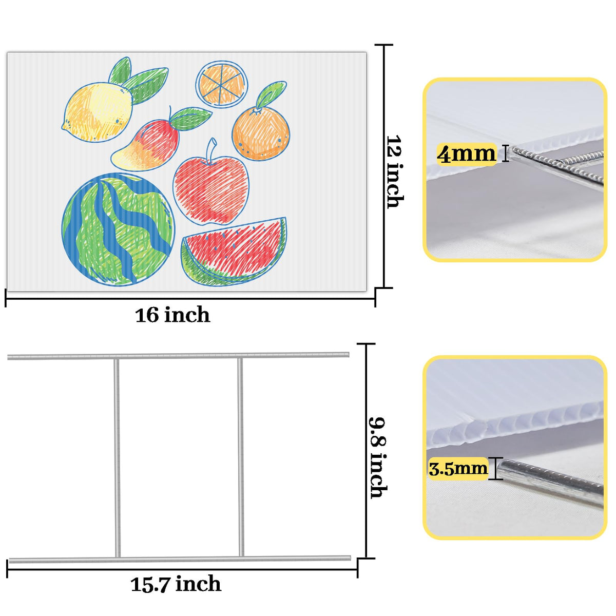 Zeumzwf yard sign stakes metal H-stakes, durable support for stable outdoor displays.