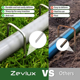 Zevlux easy-drive ground anchors simplify installation on varied soils.