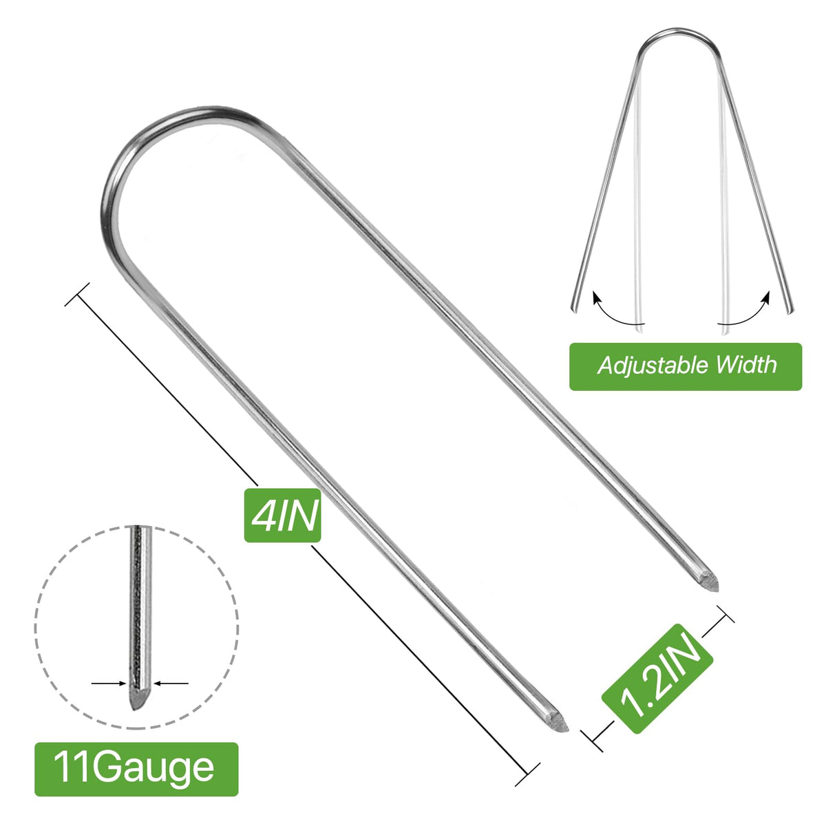 Zevlux galvanized stakes resist rust for lawn and garden use.