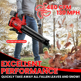 ZEXAPE handheld blower generating 130 mph wind for quick debris removal