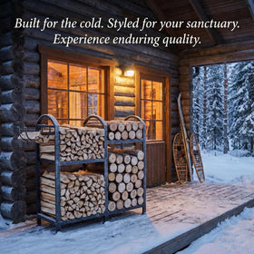 ZEXVIDA 2-tier log holder keeps firewood neatly stacked and ready.