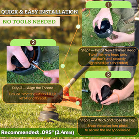 EZ-to-install ZEZHIMI 25-2 trimmer head on compatible trimmer models.