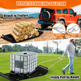 ZFbuhuo yard drag sled folded for compact storage when not in use.