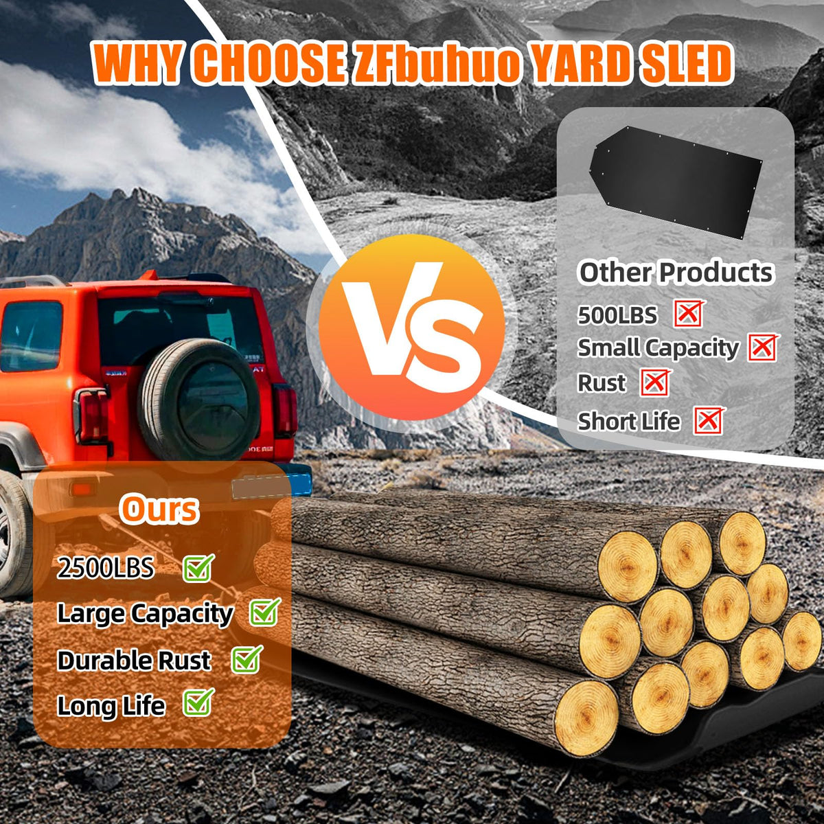 ZFbuhuo yard drag sled protective surface guards items during movement.