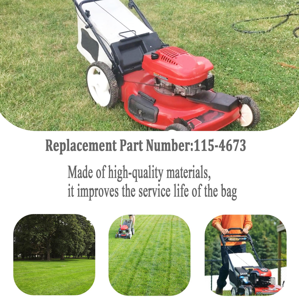 Zfegto bag in-use illustrates mess-free mowing with no-frame design.