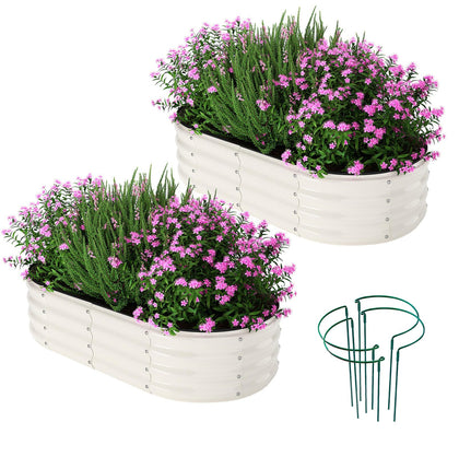 ZFHgarden galvanized planter kit side view showing compact dual beds for organized planting