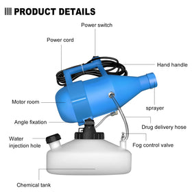 ZFULVO ULV fogger front switch enables easy one-handed operation.