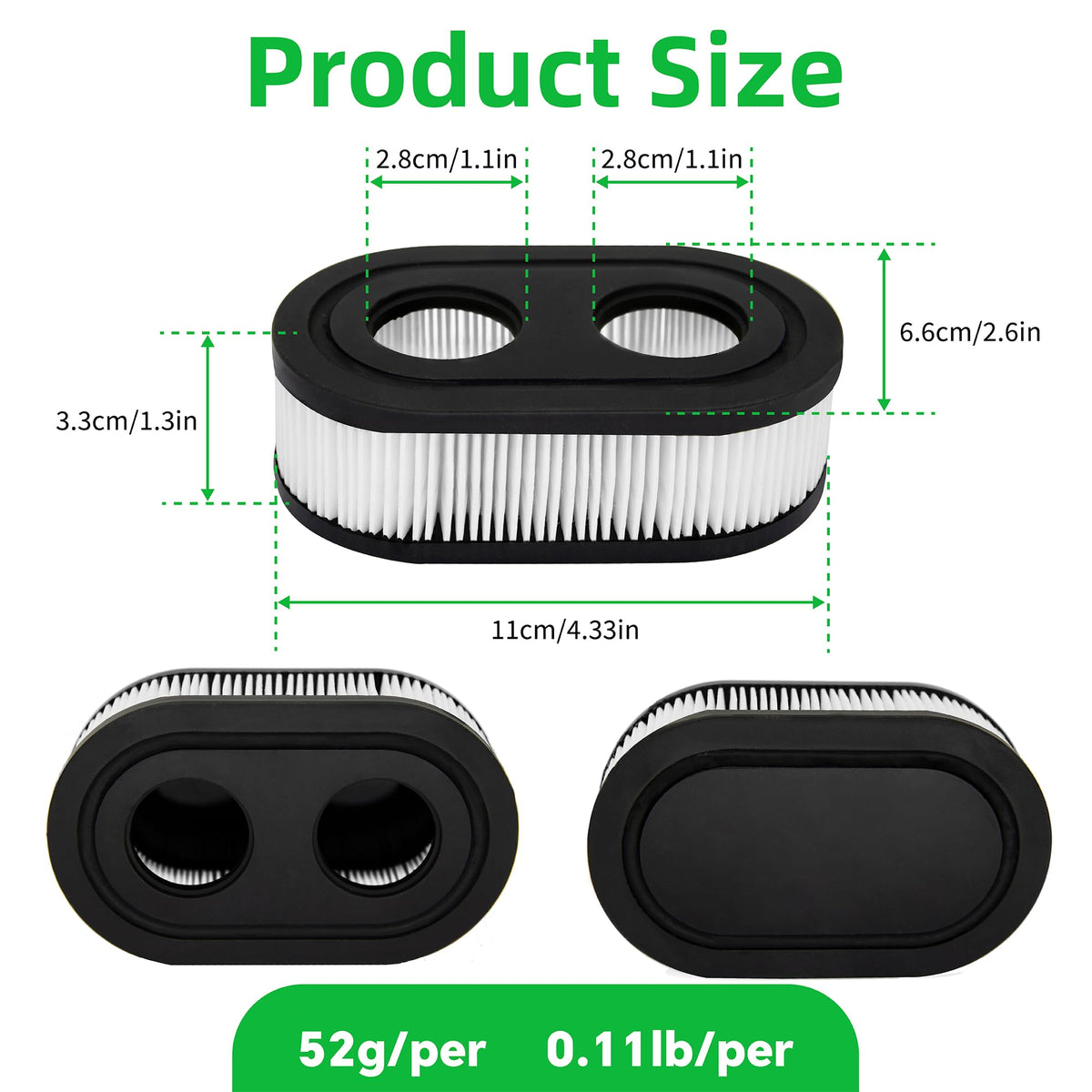 ZGeftcyimao easy-install air filter boosts mower performance