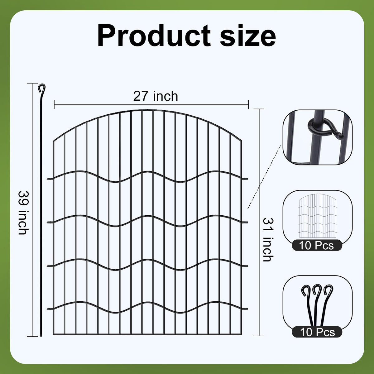 Zglaenm outdoor dog fence securing pets in the yard with sturdy metal design.