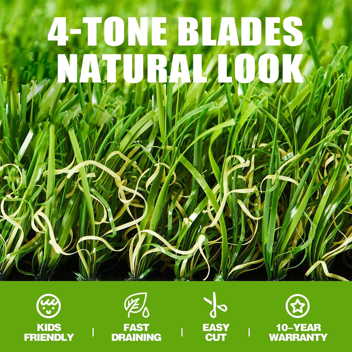 ZGR premium artificial grass close-up shows thick one-point-three-eight-inch turf texture.