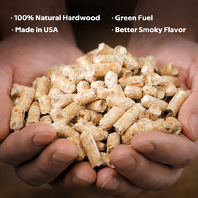 Z GRILLS apple pellets 20lb bag open shows uniform pellet size