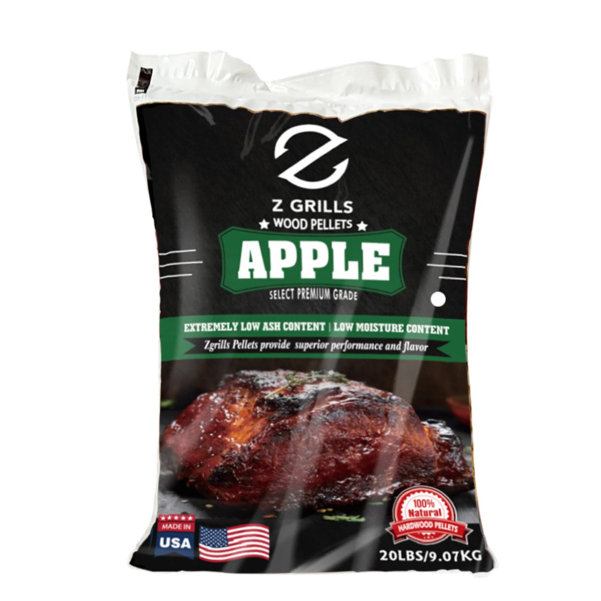 Z GRILLS apple pellets 20lb bag ready for authentic hardwood flavor