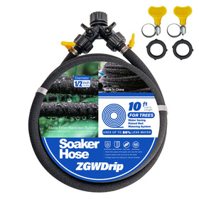 ZGWDrip tree-soaker-hose-10ft hydrates tree roots with uniform seepage.