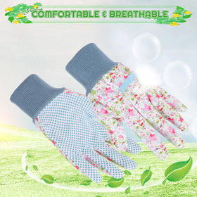 Zhamate breathable poly-cotton gloves keep hands cool during gardening tasks.