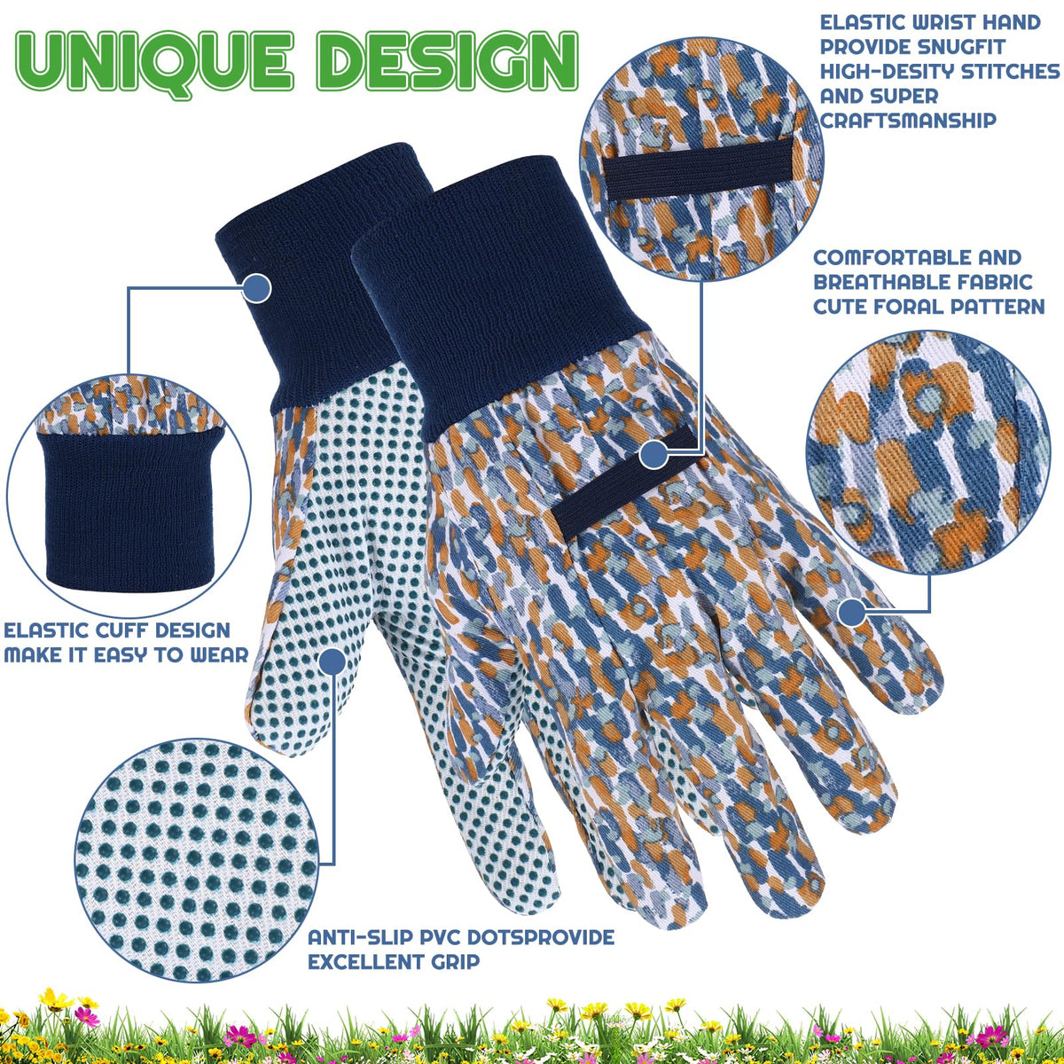 Zhamate four-pair pack keeps extra gloves ready for garden, balcony, or greenhouse.