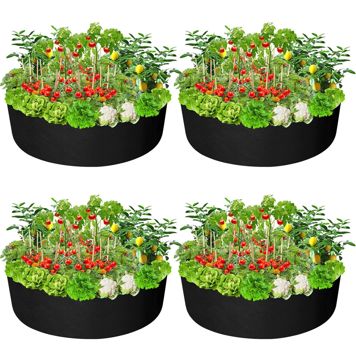 Zhehao 4-piece 50-gallon round garden bed ready for versatile outdoor planting