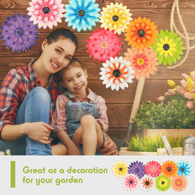 Zhehao 9 piece 8 inch metal daisy wall art set for patios
