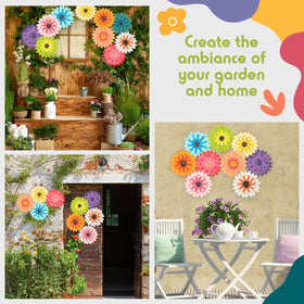Zhehao 9 piece 8 inch metal daisy wall art set for office spaces