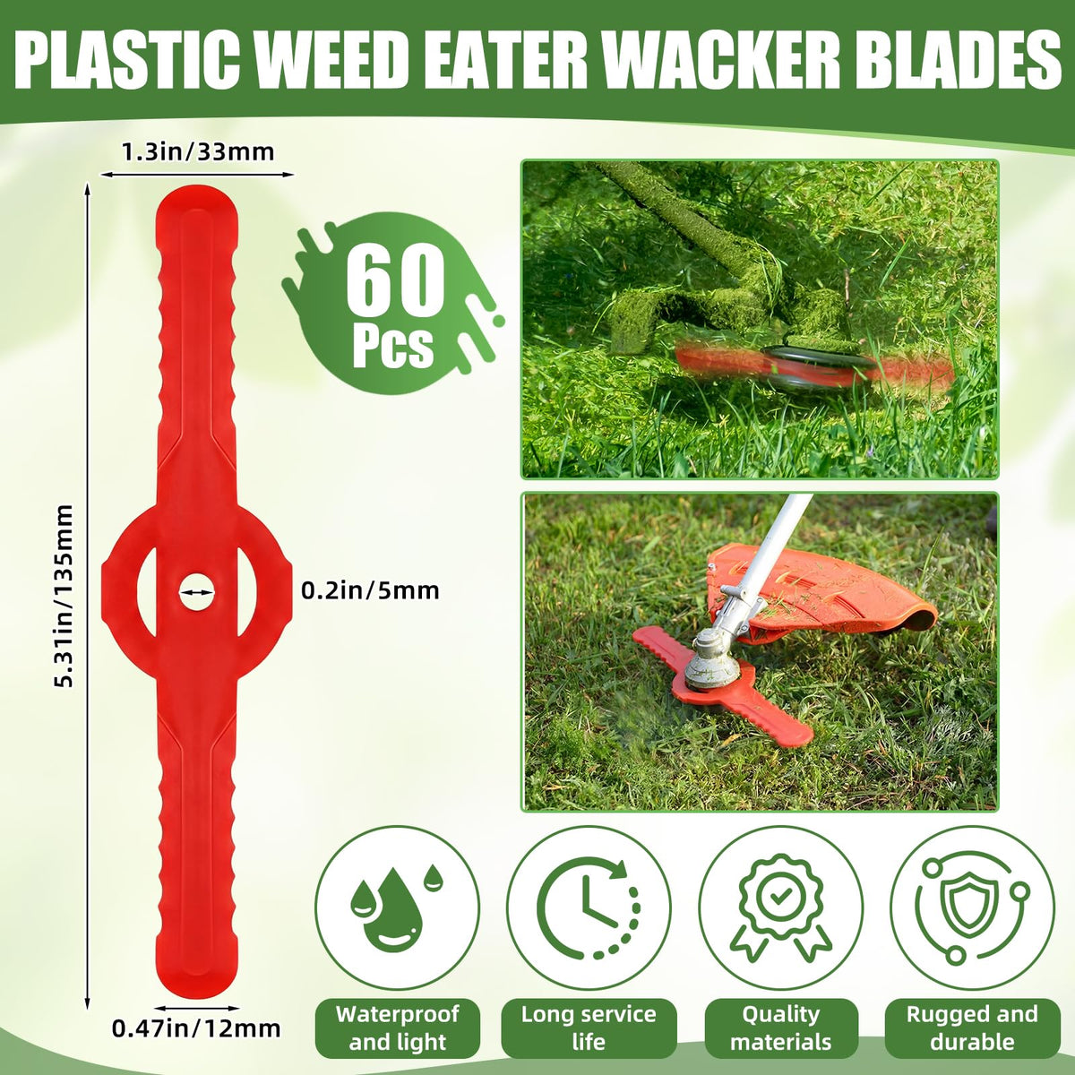 Zhehao silver metal wacker blade offering durable cutting for tough weeds.