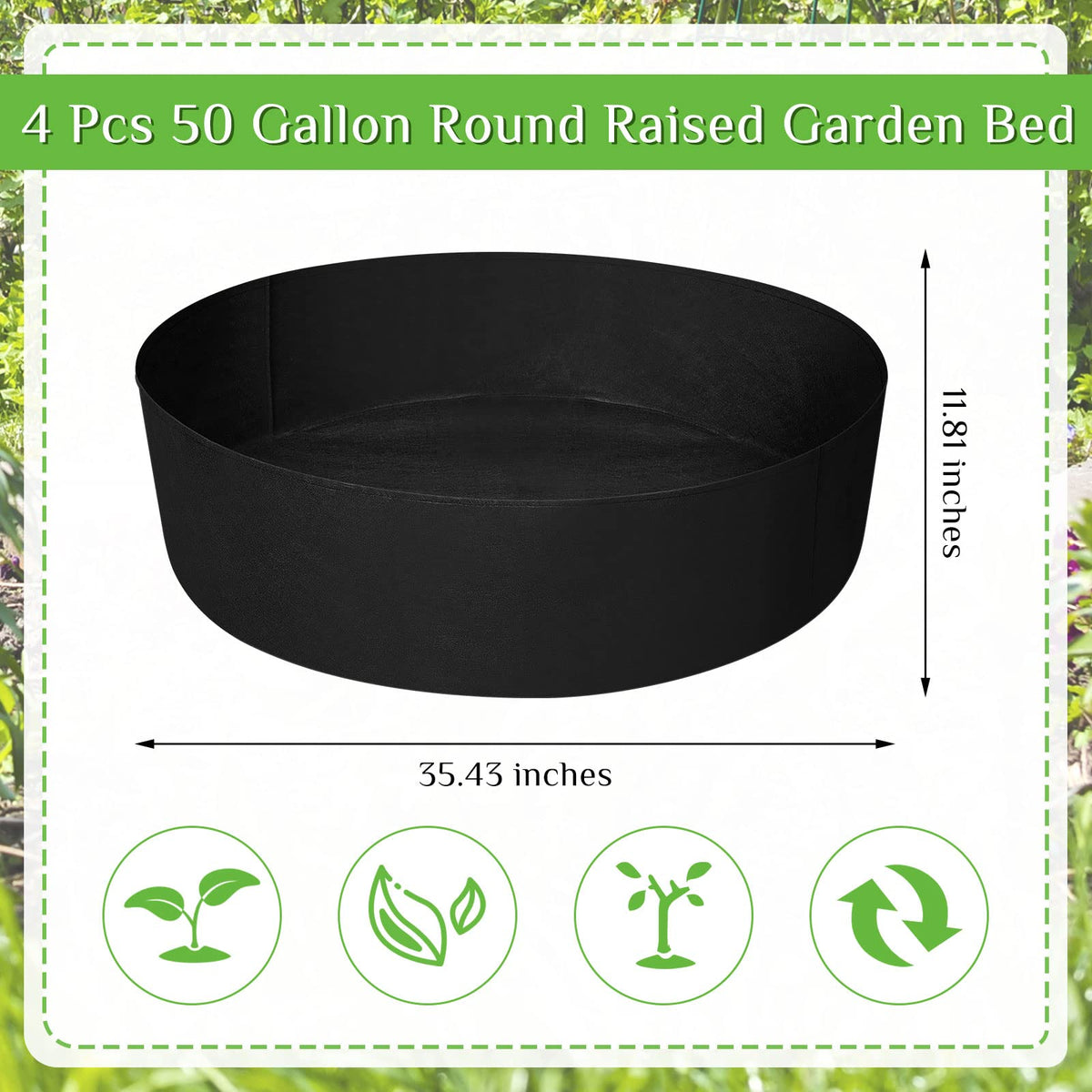 Zhehao round fabric grow bag unfolded shows simple, space-saving gardening