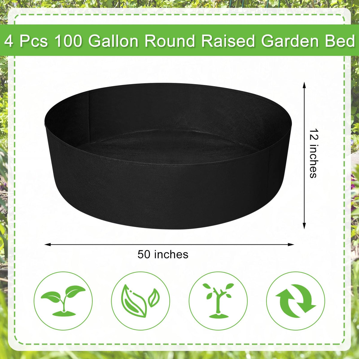 Zhehao round raised garden bed setup on a patio, versatile for various plants.
