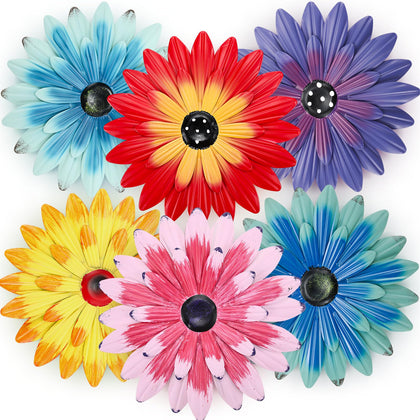 Zhehao sunflower wall art set of six in vibrant colors for outdoor decor