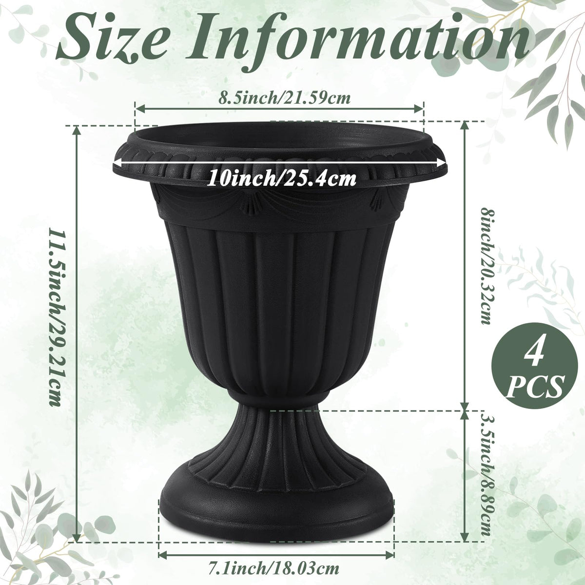 Zhehao urn planter top view showing pedestal and smooth finish for outdoor use.