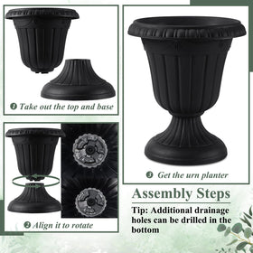 Zhehao urn planter outdoor garden styling with durable plastic.