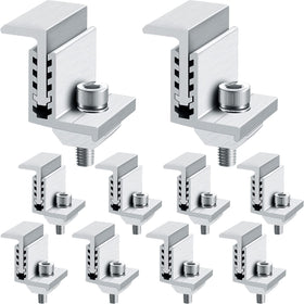 Zhengmy 10 solar end clamp secures panels on rails for reliable mounting.