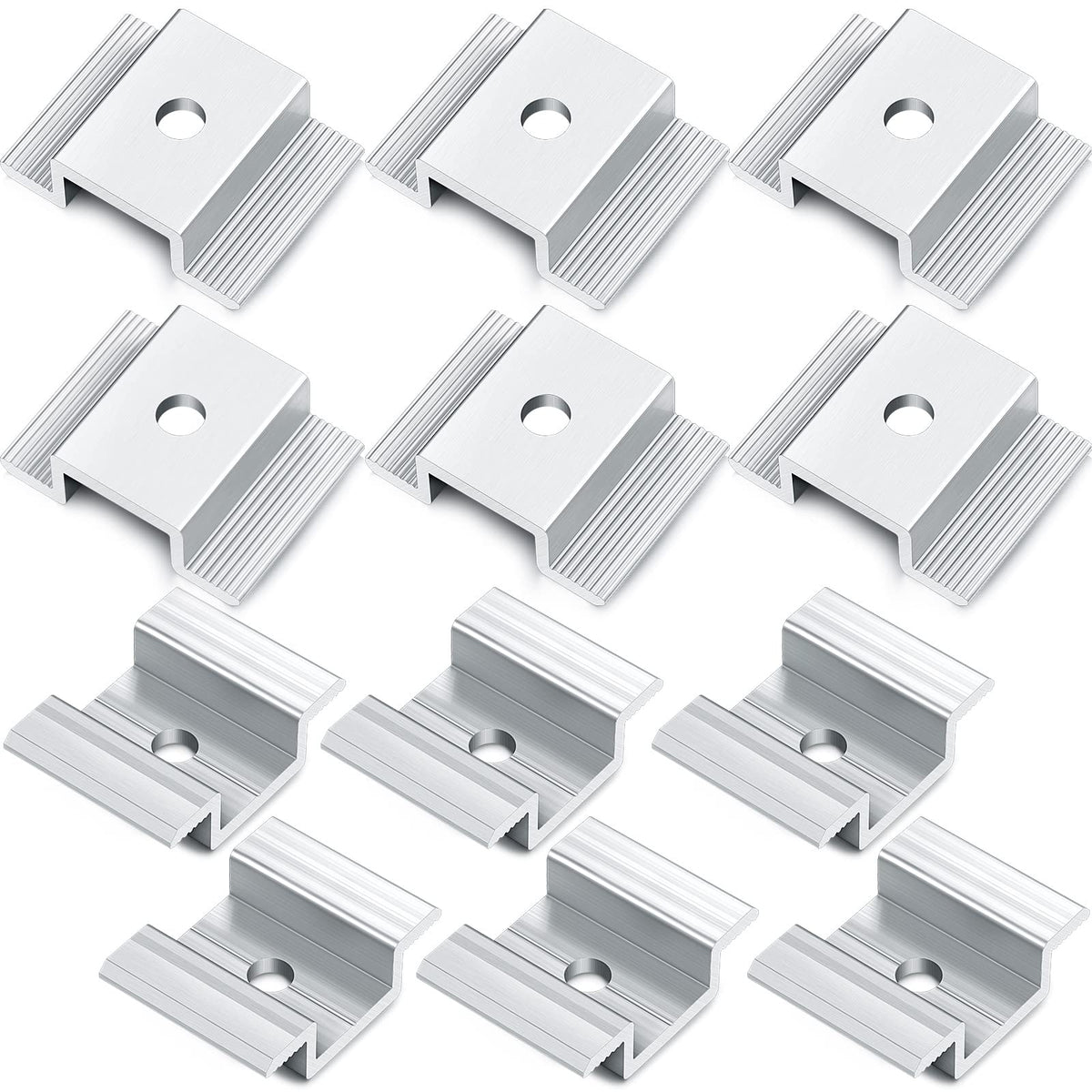 Zhengmy 12-pack mid clamp front view for durable solar panel mounting.