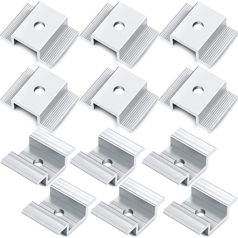 Zhengmy 12-pack mid clamp front view for durable solar panel mounting.