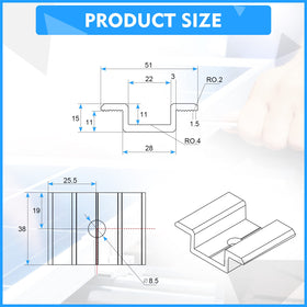 Zhengmy mid clamps side view showing solid aluminum construction and rust resistance.